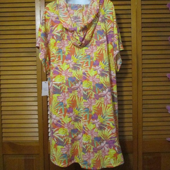 Time and Tru NEW beach coverup soft stretchy floral lightweight size 1x - Picture 5 of 7